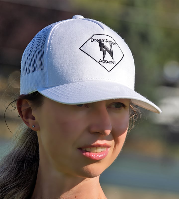 Dream Nation Apparel Ball Cap (WHITE with Black Logo)