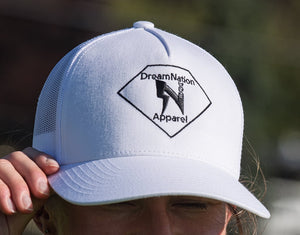 Dream Nation Apparel Ball Cap (WHITE with Black Logo)